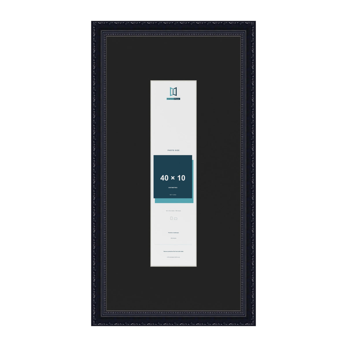 Louis Black 60 x 30 cm picture frame with a black mount for a 40 x 10 cm photo