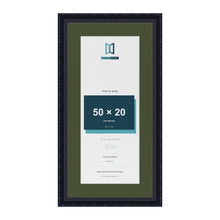 Louis Black 60 x 30 cm picture frame with a green mount for a 50 x 20 cm photo