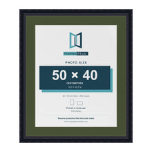 Louis Black 60 x 50 cm picture frame with a green mount for a 50 x 40 cm photo
