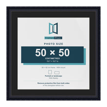 Louis Black 60 x 60 cm picture frame with a black mount for a 50 x 50 cm photo
