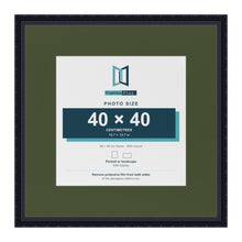 Louis Black 60 x 60 cm picture frame with a green mount for a 40 x 40 cm photo