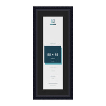 Louis Black 65 x 25 cm picture frame with a black mount for a 55 x 15 cm photo