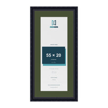 Louis Black 65 x 30 cm picture frame with a green mount for a 55 x 20 cm photo
