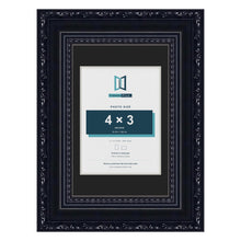 Louis Black 6 x 4 inch picture frame with a black mount for a 4 x 3 inch photo