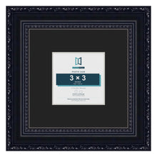 Louis Black 6 x 6 inch picture frame with a black mount for a 3 x 3 inch photo