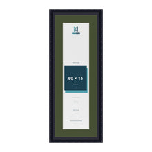 Louis Black 70 x 25 cm picture frame with a green mount for a 60 x 15 cm photo