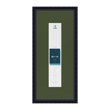 Louis Black 70 x 30 cm picture frame with a green mount for a 50 x 10 cm photo