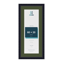 Louis Black 70 x 30 cm picture frame with a green mount for a 60 x 20 cm photo