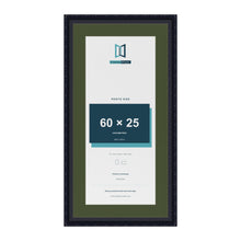 Louis Black 70 x 35 cm picture frame with a green mount for a 60 x 25 cm photo