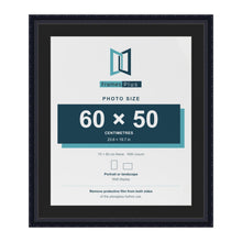 Louis Black 70 x 60 cm picture frame with a black mount for a 60 x 50 cm photo