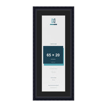 Louis Black 75 x 30 cm picture frame with a black mount for a 65 x 20 cm photo