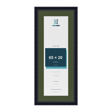 Louis Black 75 x 30 cm picture frame with a green mount for a 65 x 20 cm photo