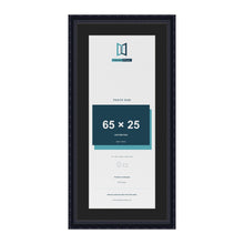 Louis Black 75 x 35 cm picture frame with a black mount for a 65 x 25 cm photo
