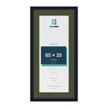 Louis Black 75 x 35 cm picture frame with a green mount for a 65 x 25 cm photo