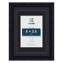 Louis Black 7 x 5 inch picture frame with a black mount for a 5 x 3.5 inch photo