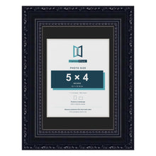 Louis Black 7 x 5 inch picture frame with a black mount for a 5 x 4 inch photo