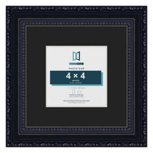 Louis Black 7 x 7 inch picture frame with a black mount for a 4 x 4 inch photo