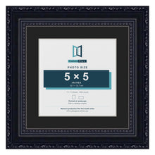 Louis Black 7 x 7 inch picture frame with a black mount for a 5 x 5 inch photo