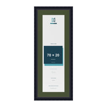 Louis Black 80 x 30 cm picture frame with a green mount for a 70 x 20 cm photo