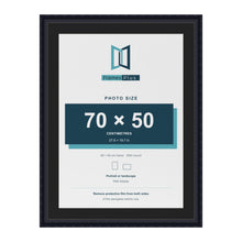 Louis Black 80 x 60 cm picture frame with a black mount for a 70 x 50 cm photo