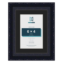 Louis Black 8 x 6 inch picture frame with a black mount for a 6 x 4 inch photo