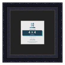 Louis Black 8 x 8 inch picture frame with a black mount for a 4 x 4 inch photo