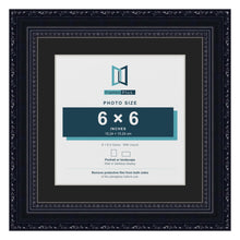 Louis Black 8 x 8 inch picture frame with a black mount for a 6 x 6 inch photo