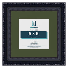 Louis Black 8 x 8 inch picture frame with a green mount for a 5 x 5 inch photo