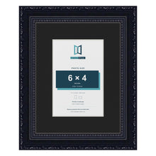 Louis Black 9 x 7 inch picture frame with a black mount for a 6 x 4 inch photo