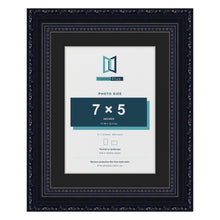 Louis Black 9 x 7 inch picture frame with a black mount for a 7 x 5 inch photo