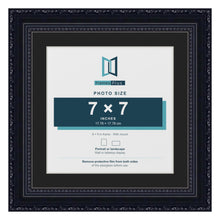 Louis Black 9 x 9 inch picture frame with a black mount for a 7 x 7 inch photo
