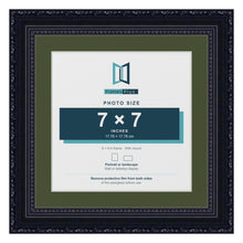 Louis Black 9 x 9 inch picture frame with a green mount for a 7 x 7 inch photo