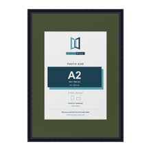 Louis Black A1 picture frame with a green mount for an A2 photo
