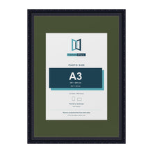 Louis Black A2 picture frame with a green mount for an A3 photo