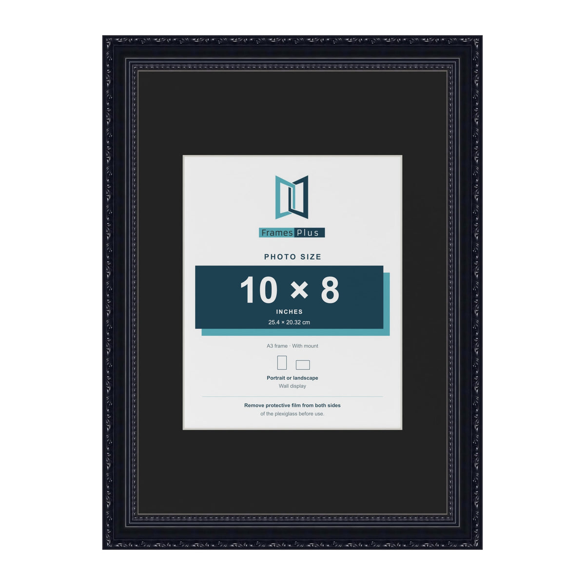 Louis Black A3 picture frame with a black mount for a 10 x 8 inch photo