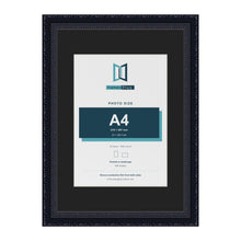 Louis Black A3 picture frame with a black mount for an A4 photo