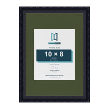 Louis Black A3 picture frame with a green mount for a 10 x 8 inch photo