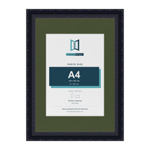 Louis Black A3 picture frame with a green mount for an A4 photo