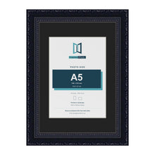 Louis Black A4 picture frame with a black mount for an A5 photo
