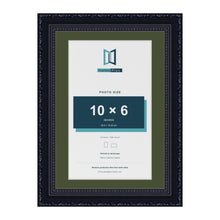 Louis Black A4 picture frame with a green mount for a 10 x 6 inch photo