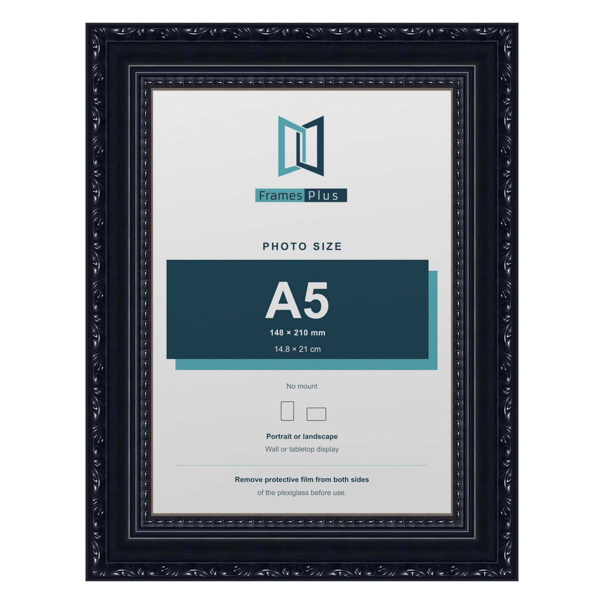 Louis Black picture frame for an A5 photo