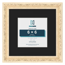 Louis Cream 10 x 10 inch picture frame with a black mount for a 6 x 6 inch photo