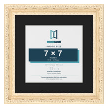 Louis Cream 10 x 10 inch picture frame with a black mount for a 7 x 7 inch photo