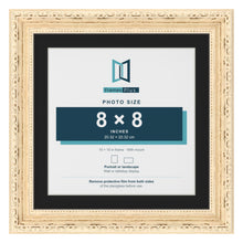 Louis Cream 10 x 10 inch picture frame with a black mount for an 8 x 8 inch photo