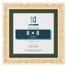 Louis Cream 10 x 10 inch picture frame with a green mount for an 8 x 8 inch photo