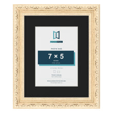 Louis Cream 10 x 8 inch picture frame with a black mount for a 7 x 5 inch photo