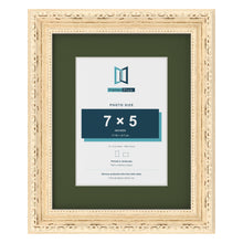 Louis Cream 10 x 8 inch picture frame with a green mount for a 7 x 5 inch photo