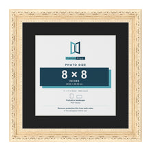 Louis Cream 11 x 11 inch picture frame with a black mount for an 8 x 8 inch photo