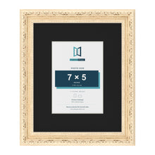 Louis Cream 11 x 9 inch picture frame with a black mount for a 7 x 5 inch photo
