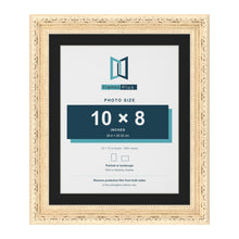 Louis Cream 12 x 10 inch picture frame with a black mount for a 10 x 8 inch photo